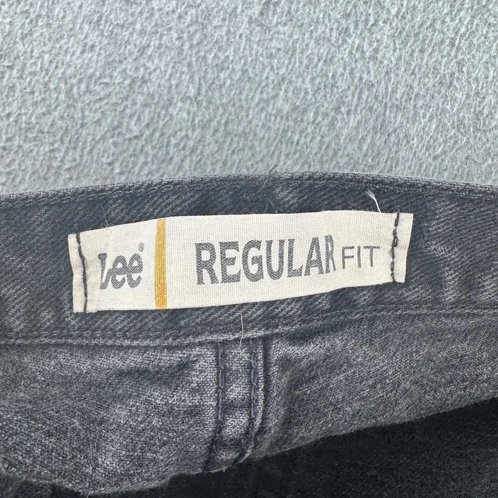 Lee Jeans Mens 36x32 Black Regular Fit Straight Leg Denim Pants 100% Cotton
